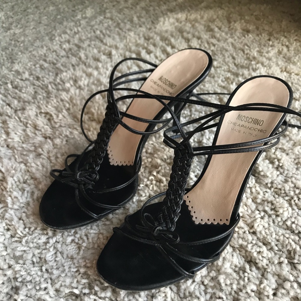Moschino Black Cheap & Chic Strappy Heels